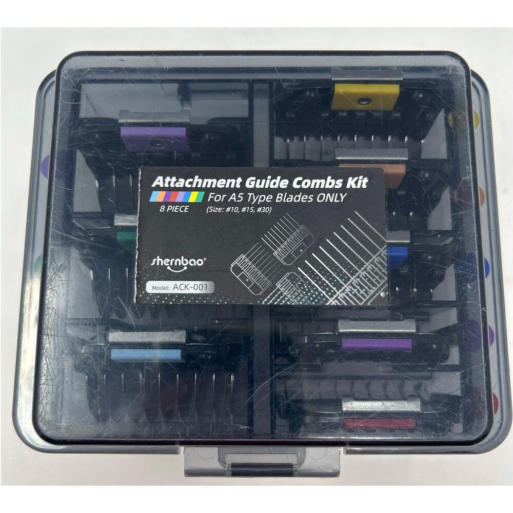 Shernbao‎ Attachment Guide Combs Kit For A5 Type Blades Only 8 Piece Set